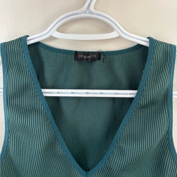 Dynamite Green Ribbed Top - Picture 3 of 3